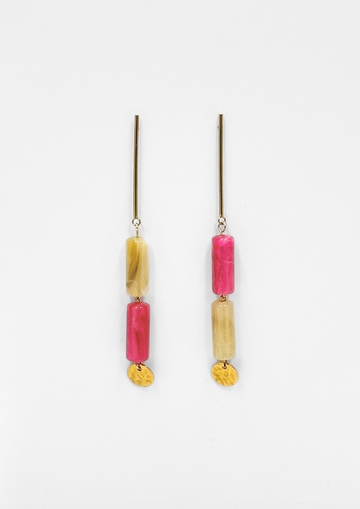 Pendientes Borgoña Perla y Rosa
