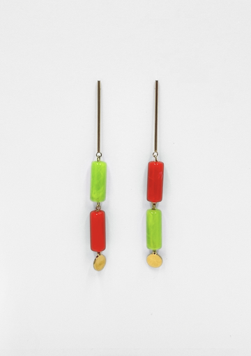 Pendientes Borgoña Verde y Naranja