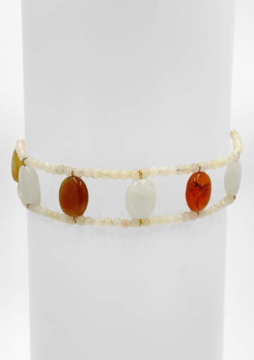 Choker Cherie Café y Blanco