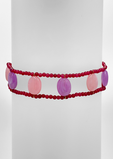 Choker Cherie Rosa y Morado