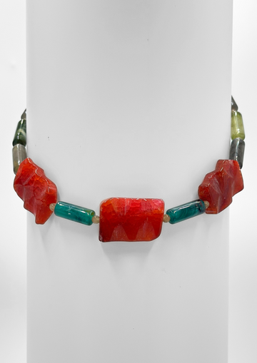 Collar Satori Burdeos, Turquesa y Verde