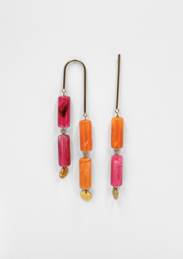 Pendientes Ikigay Naranja y Rosa