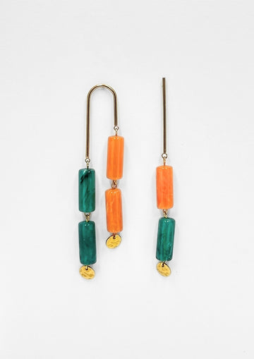 Pendientes Ikigay Turquesa y Naranja