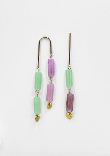 Pendientes Ikigay Aventurina y Morado