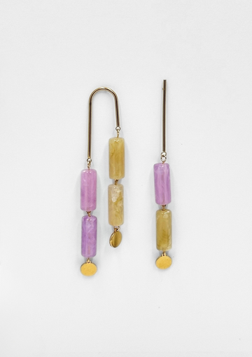 Pendientes Ikigay Perla y Morado