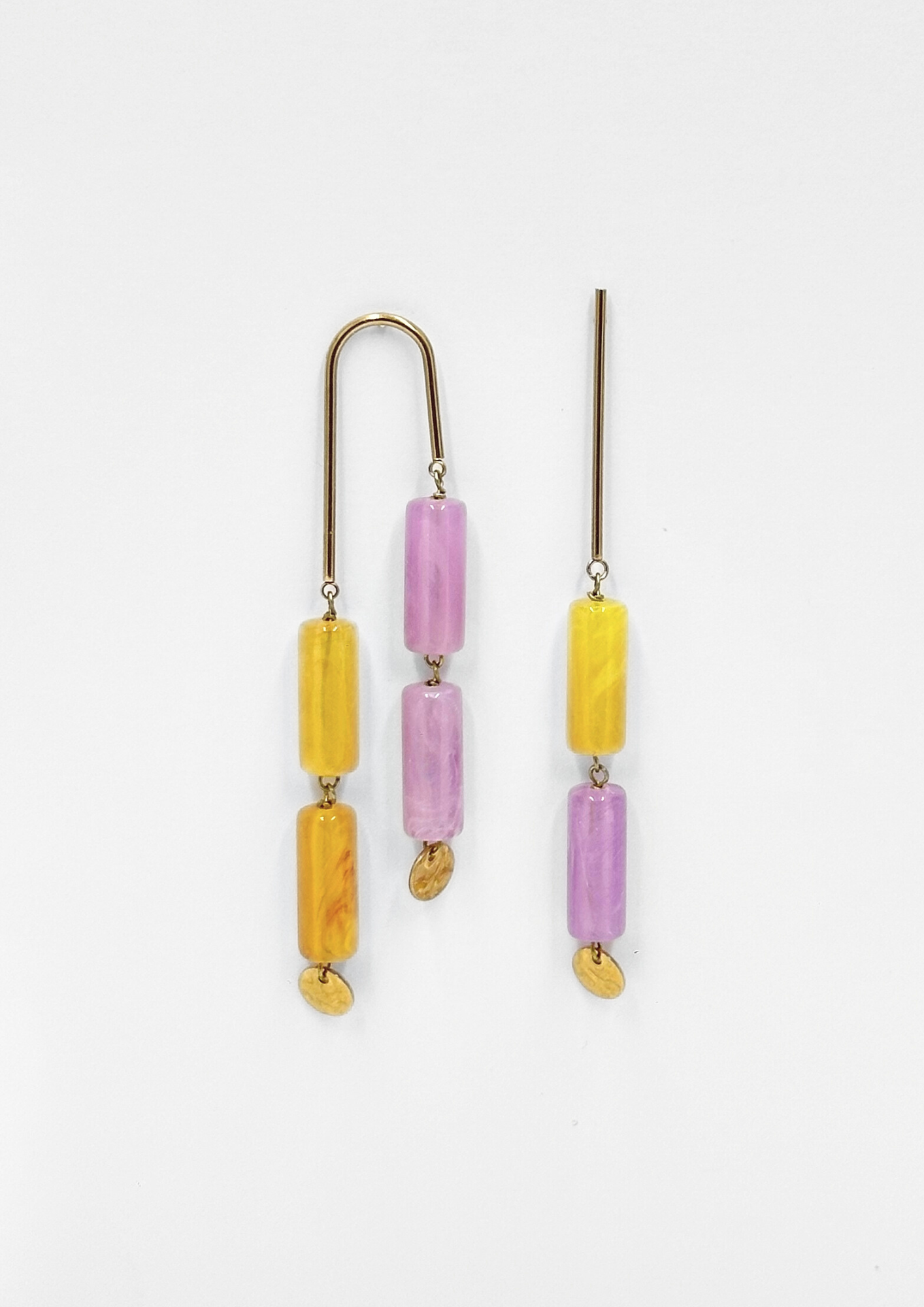 Pendientes Ikigay Amarillo y Morado