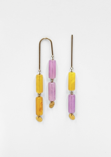 Pendientes Ikigay Amarillo y Morado